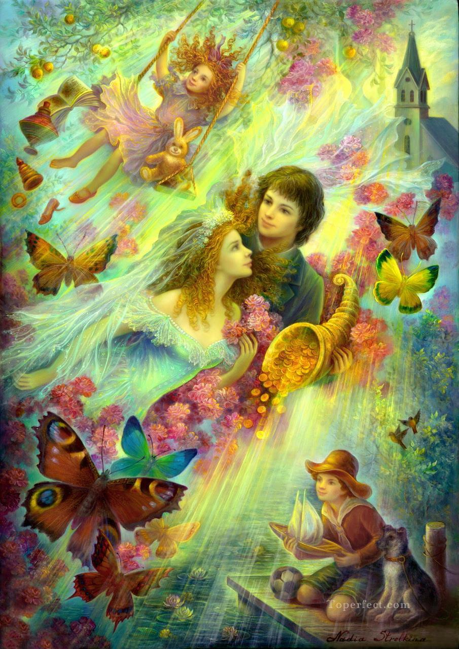 Happy together Fantasy Oil Paintings